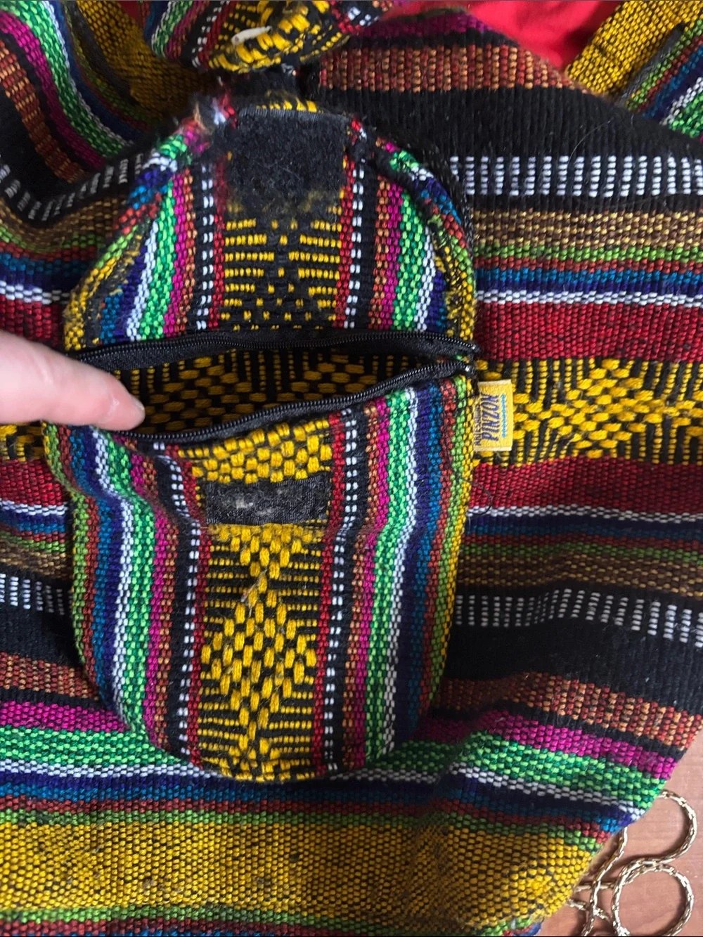 Artesanias MR Pinzon Mexican Drug Rug Boho Hippie Multi Colored Backpack Unisex